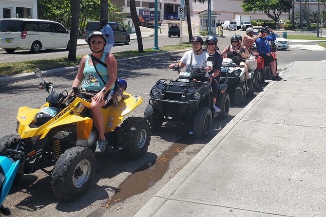 Nassau Atv Island Half-Day City Tour with Free Pick-Up - Pickup, ATVs, and safety rhythm on Nassau roads