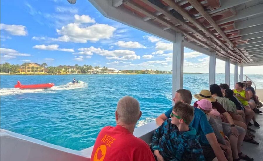 Nassau: Reef Glass Bottom & Snorkel Tour - Nassau Harbor Cruise: Atlantis Views and Choosing Your Deck Spot